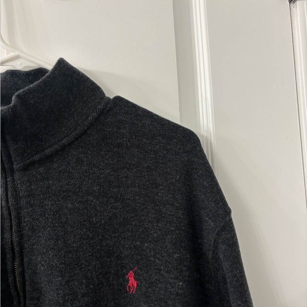 Ralph Lauren Men's Dark Grey Zip-Up Sweater - Picture 6 of 8